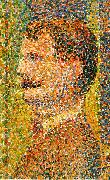 Georges Seurat Detail from La Parade  showing pointillism Spain oil painting artist